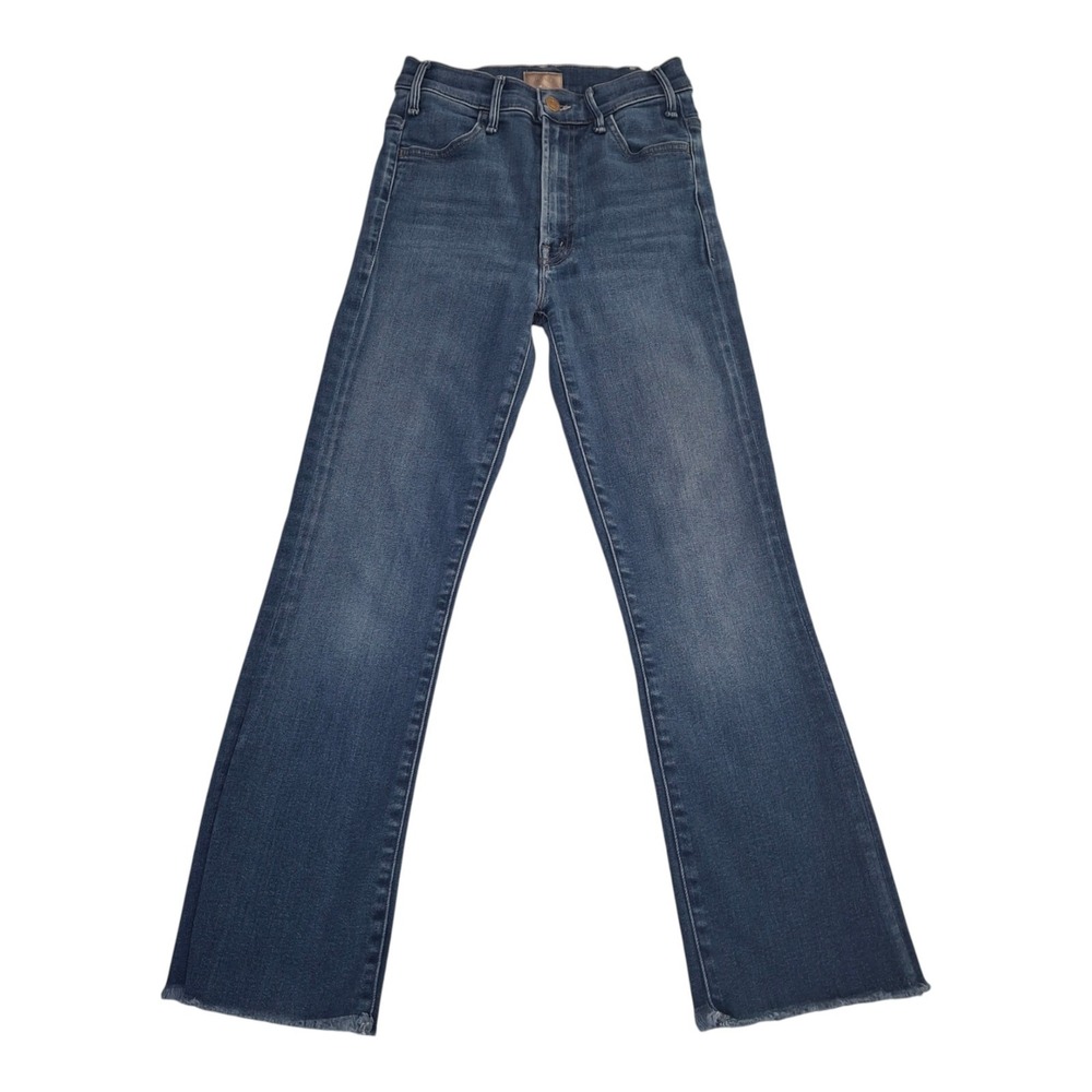 Mother The Hustler Ankle Fray Jeans Home Movies Blue Size 24